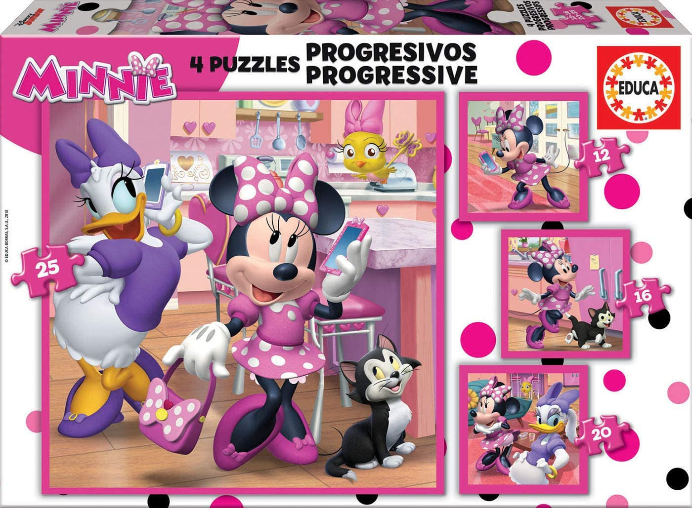 Puzzle - Daisy et Minnie - Disney - 4 puzzles - Dès 3 ans - Educa