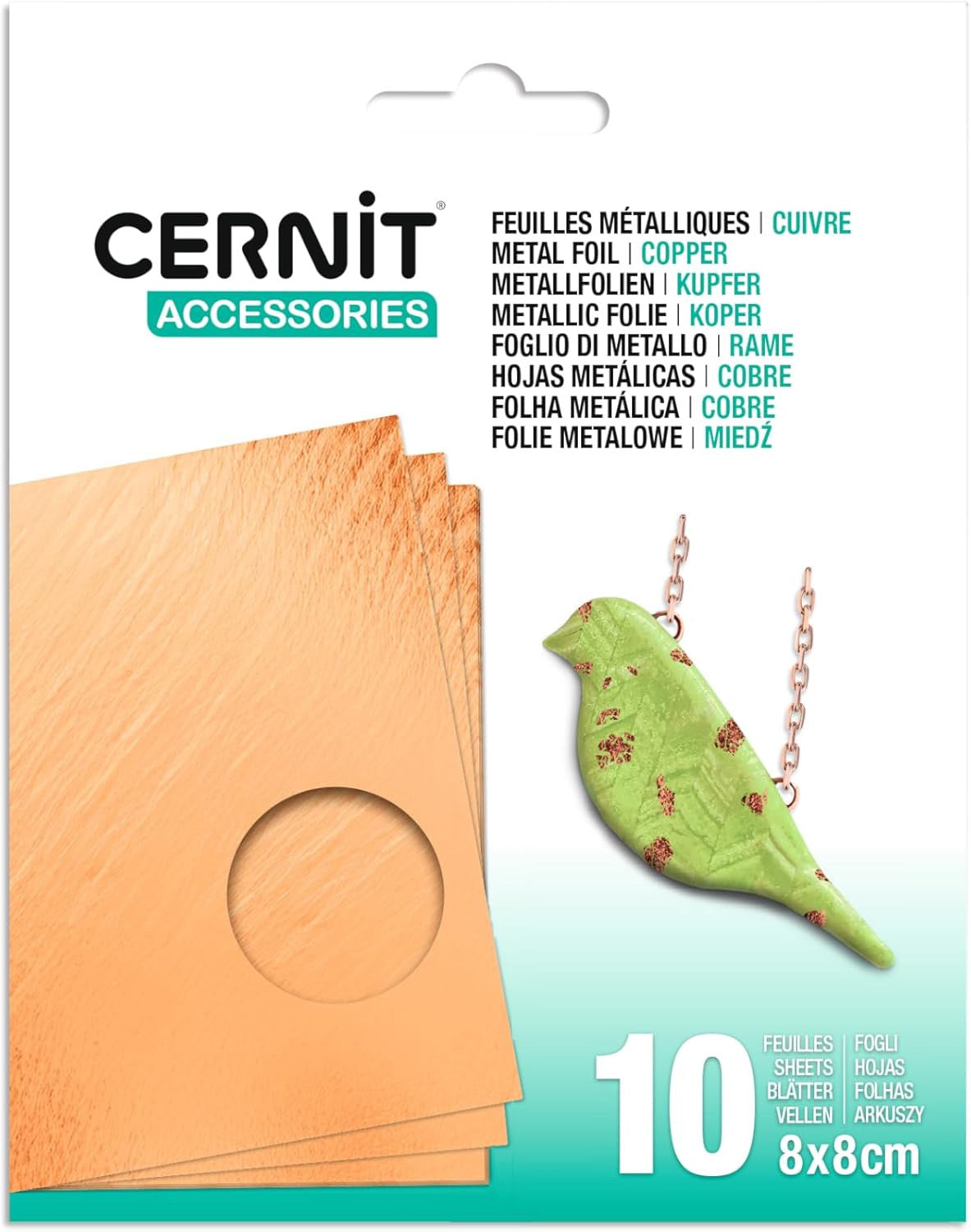 10 feuilles métallisées - Cuivre - Loisirs créatifs - Cernit