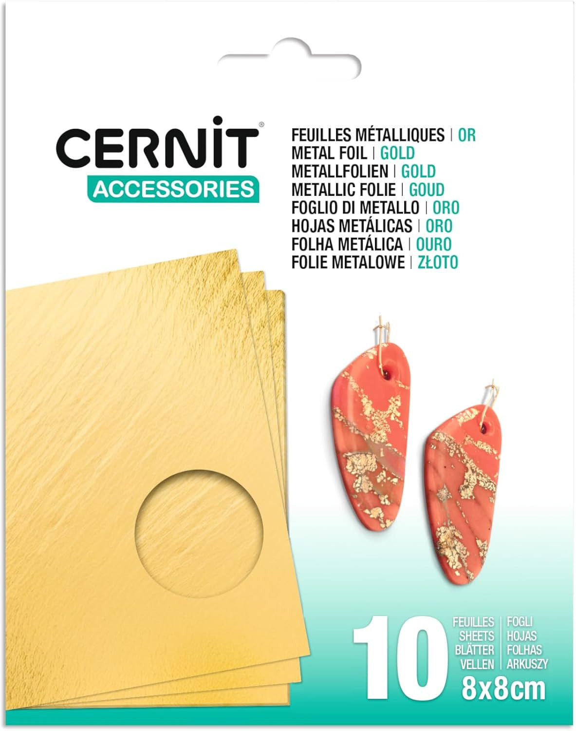 10 feuilles métallisées - Or - Loisirs créatifs - Cernit
