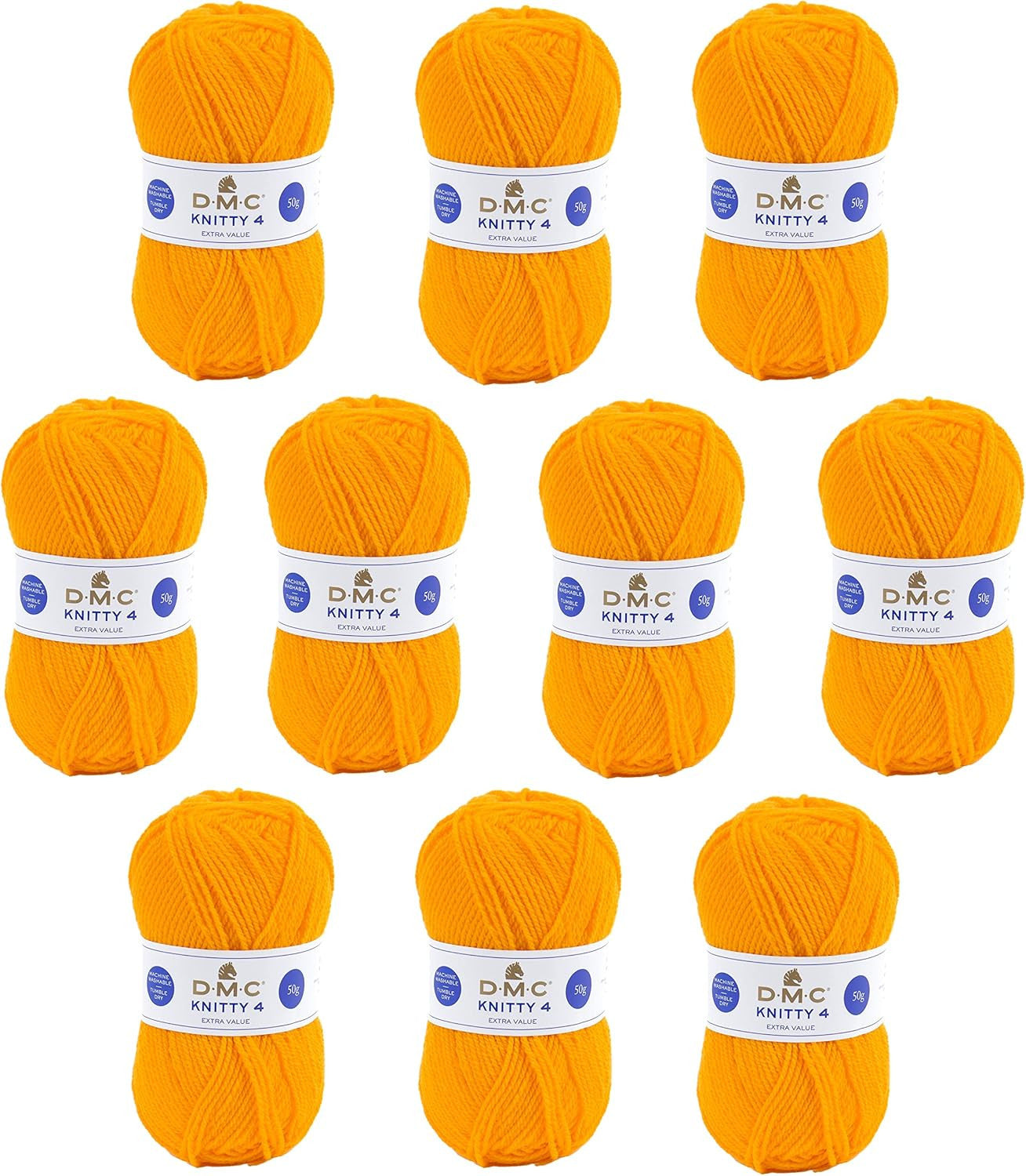10 pelotes - 100% acrylique - Jaune - 978 - 50g - 140m - DMC - Knitty 4 - Tricot