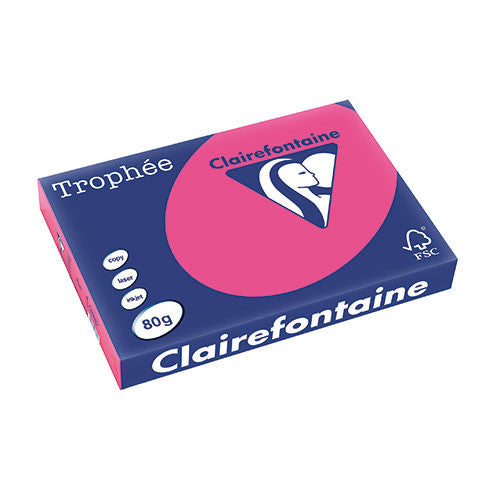 Ramette de papier - A3 - Rose - 80g - Impression - 500 feuilles - Clairefontaine Trophée