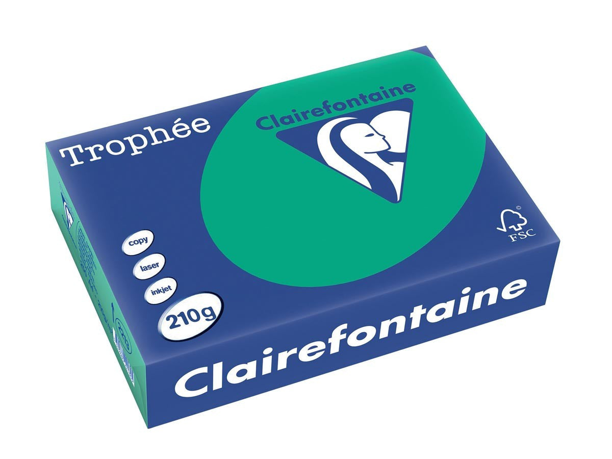Ramette de papier - A4 - Vert sapin - 210g - Impression - 250 feuilles - Clairefontaine Trophée