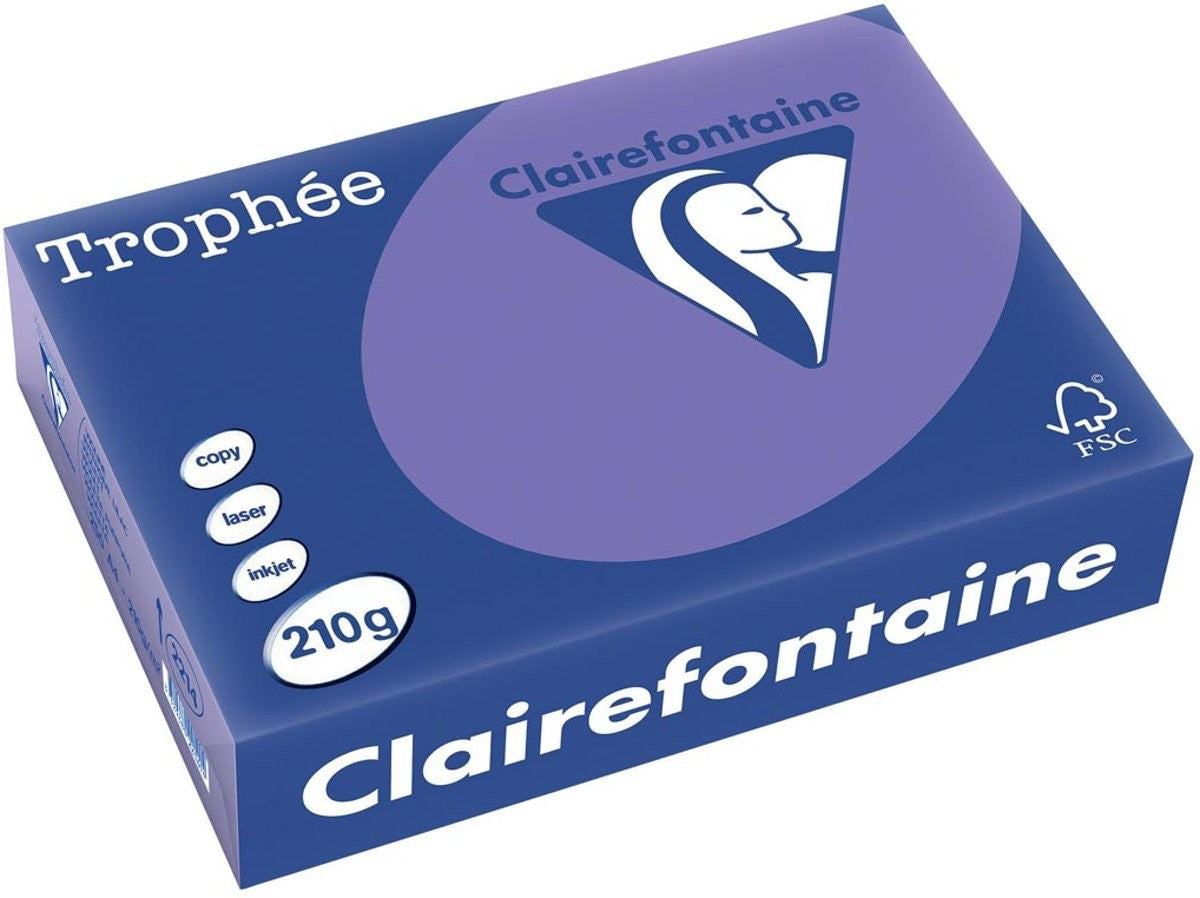 Ramette de papier - A4 - Violet - 210g - Impression - 250 feuilles - Clairefontaine Trophée