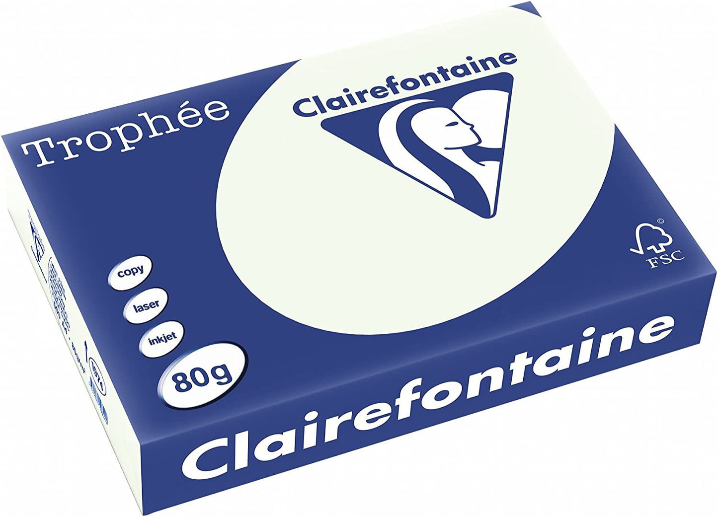 Ramette de papier - A4 - Vert pâle - 80g - 500 feuilles - Clairefontaine Trophée