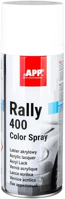 Bombe de peinture - Blanc - Brillant - Acrylique - Carrosserie - APP - Rally 400 - 400ml