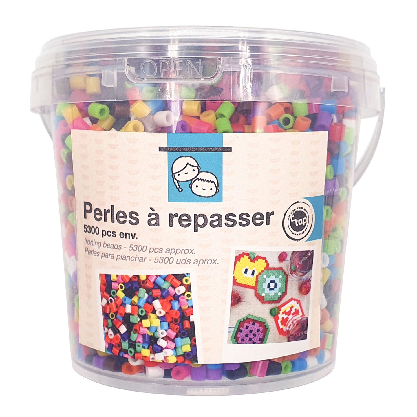 Perles à repasser - Plastique - Assortiment couleurs - 5300 pièces - Loisirs créatifs