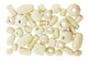 Perles en bois naturel - Assortiment de formes - de 0,5 à 2 cm - 50 g
