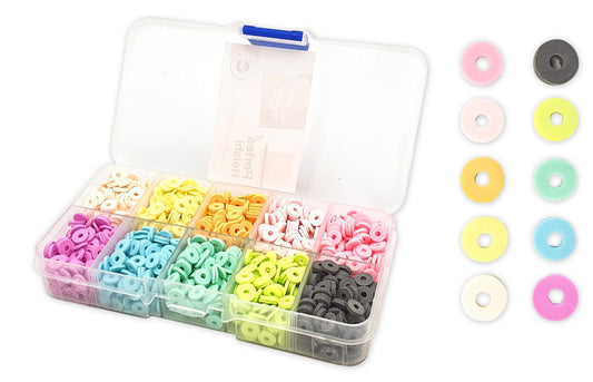 Perles - Heishi - Couleurs pastel - Assortiment - Bijoux bracelets colliers