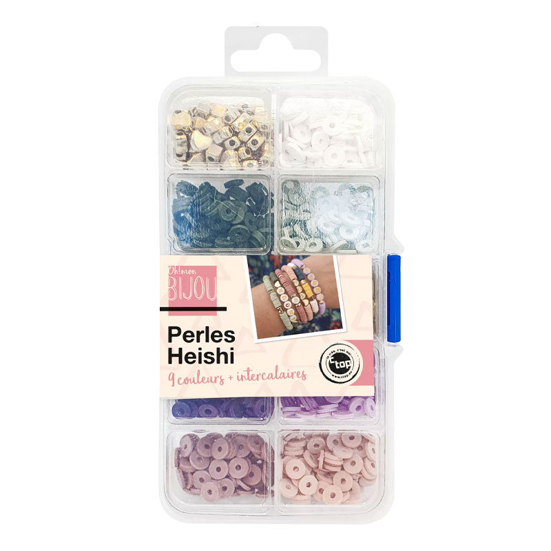 Perles - Heishi - 9 couleurs + intercalaires - Pour bijoux, collier, bracelet