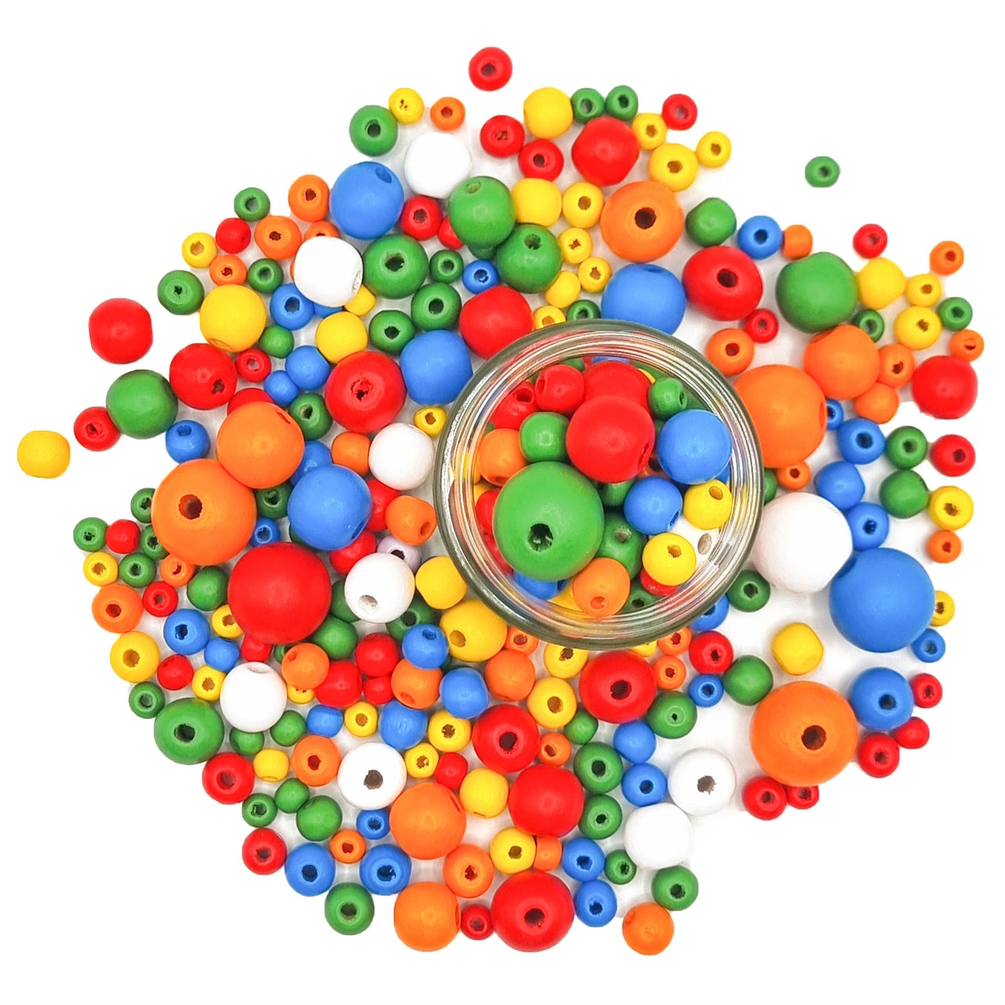 Perles - Rondes - Bois - Assortiment couleurs et tailles - 385 pièces - Bijoux