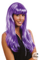 Perruque - Violet - Avec frange - Déguisement - Cheveux longs - Femme