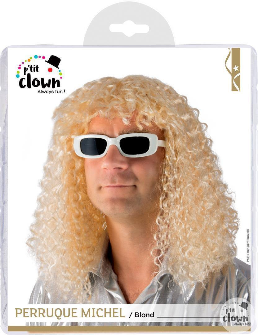 Perruque - Michel - Blond - Disco - Déguisement - Cheveux bouclés