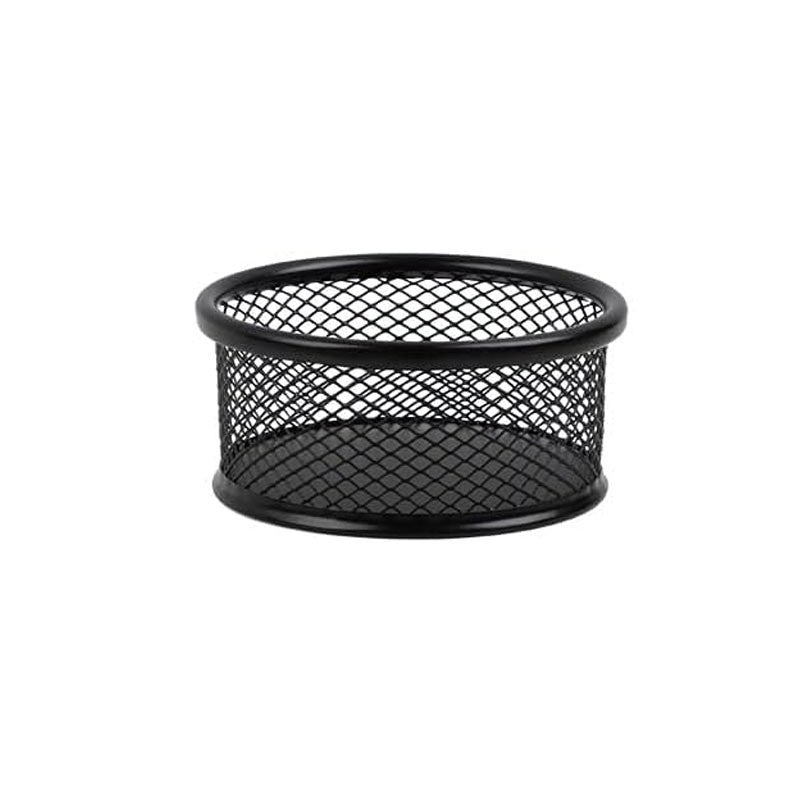 Petit pot - Rond - Accessoire de bureau - Métal - Noir - Pour le bureau - 9x4cm