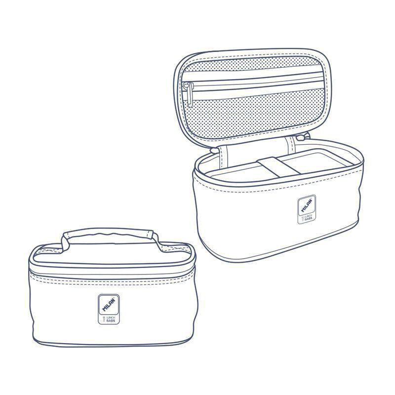 Petit sac isotherme - Pour lunch box - Boîte repas incluse - 1,5L - 22x12,5x12cm