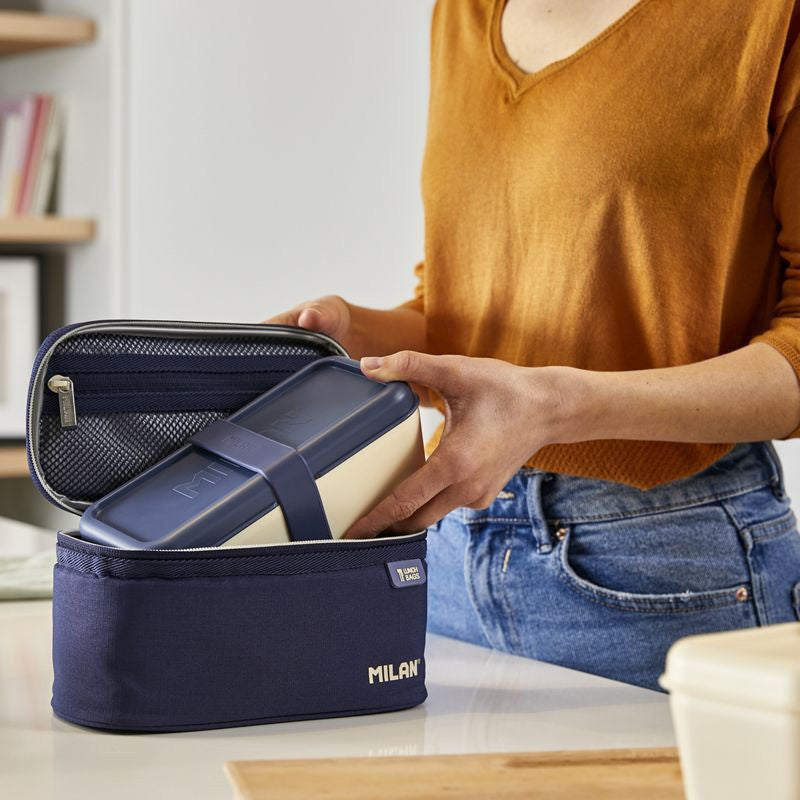 Petit sac isotherme - Pour lunch box - Boîte repas incluse - 1,5L - 22x12,5x12cm