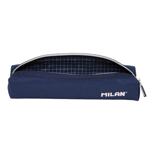 Petite trousse - Bleu marine - Ronde - Fermeture éclair - Scolaire - 20,5x4,5x5cm - Milan