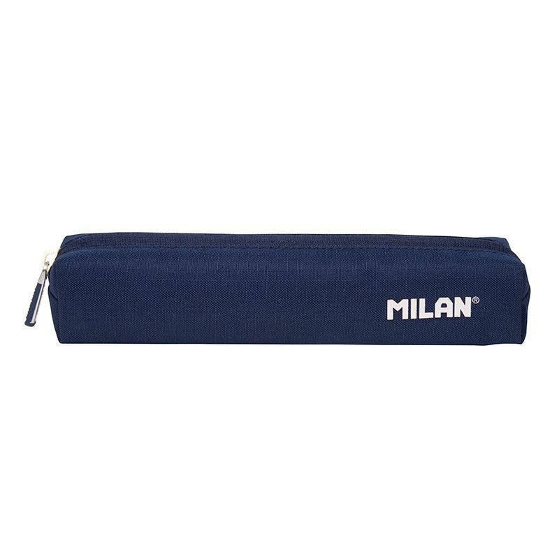 Petite trousse - Bleu marine - Ronde - Fermeture éclair - Scolaire - 20,5x4,5x5cm - Milan