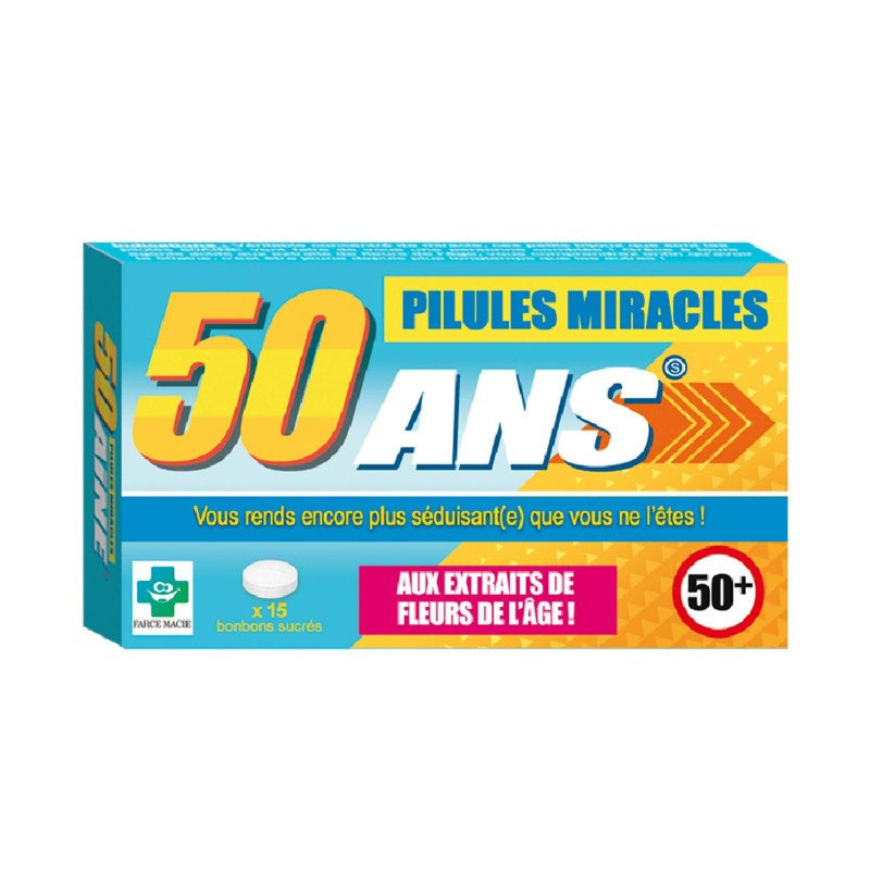 Pilules miracles - 50 ans - Humour - Bonbons - Idée cadeau - Anniversaire