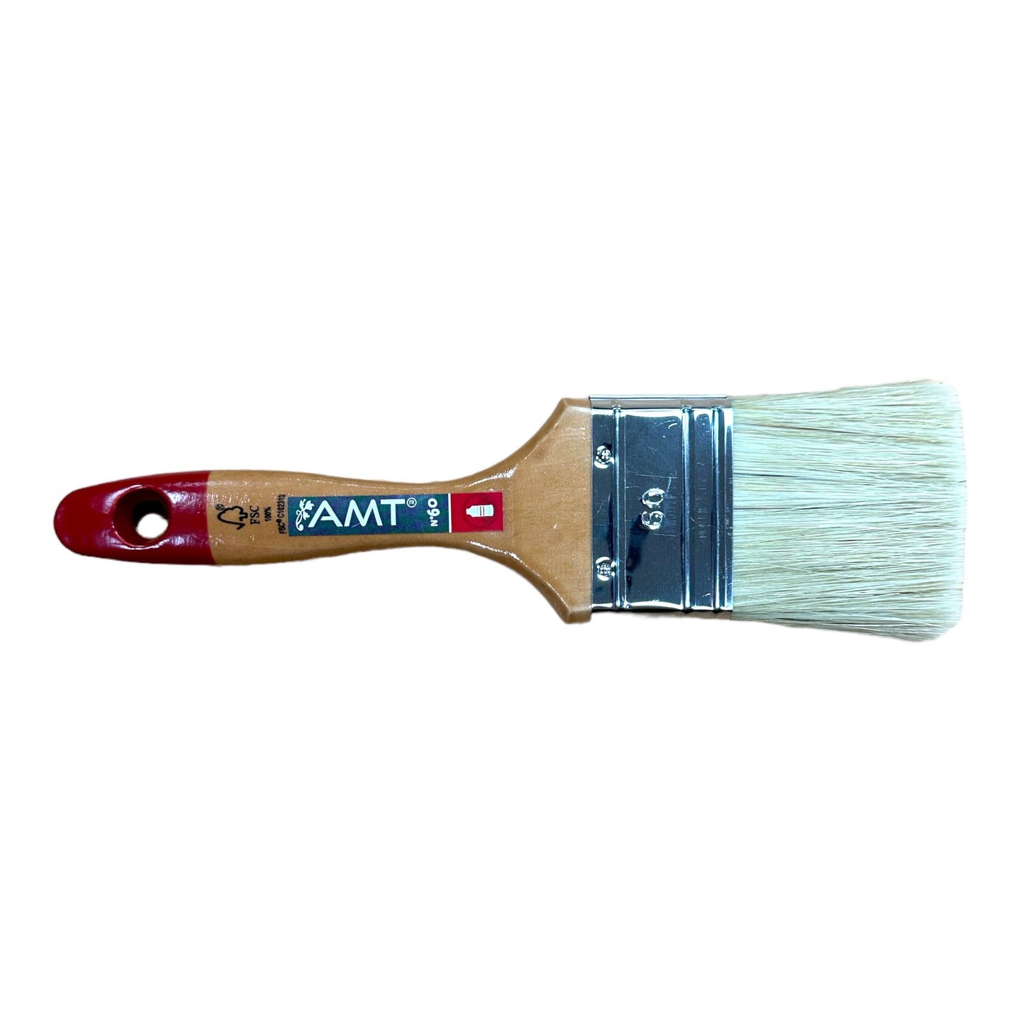 Pinceau - Plat - Spécial peinture avec solvant - N°60 - 6 cm largeur - Manche en bois