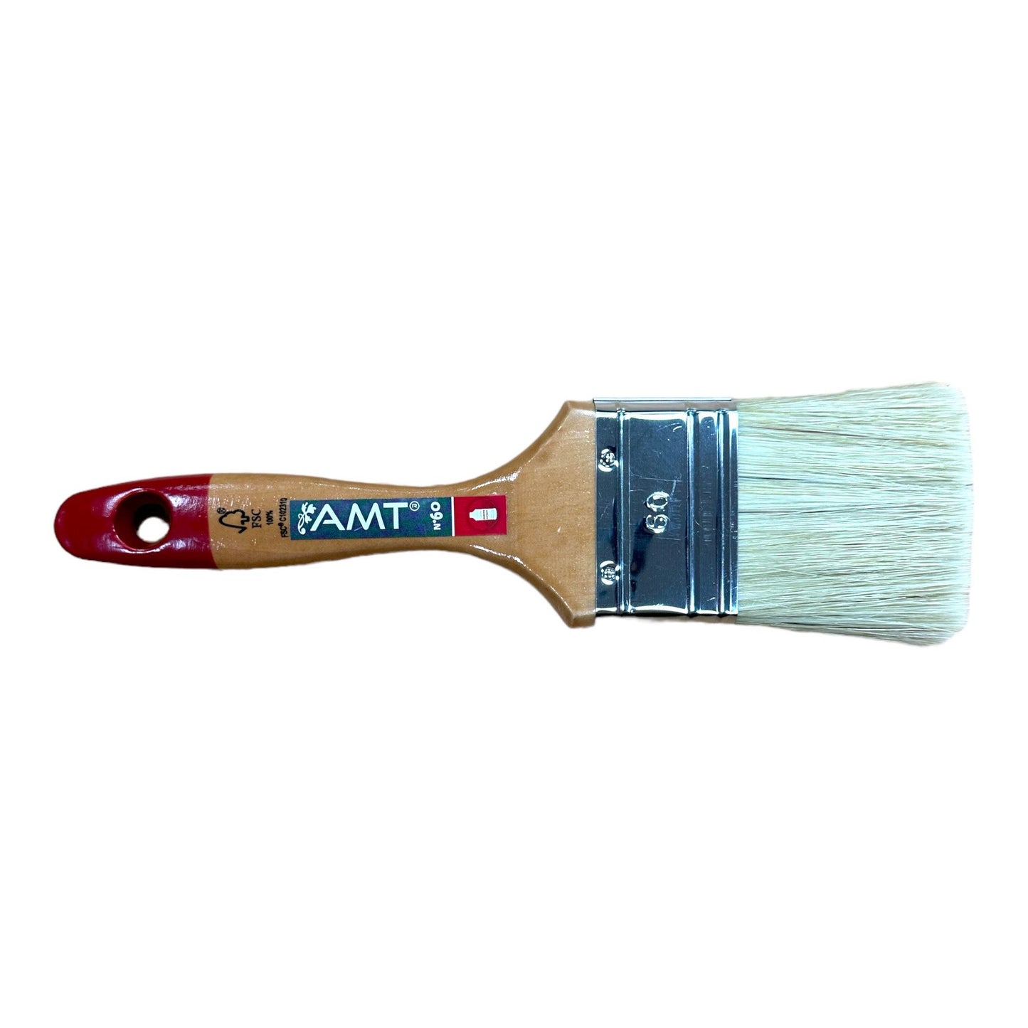 Pinceau - Plat - Spécial peinture avec solvant - N°60 - 6 cm largeur - Manche en bois