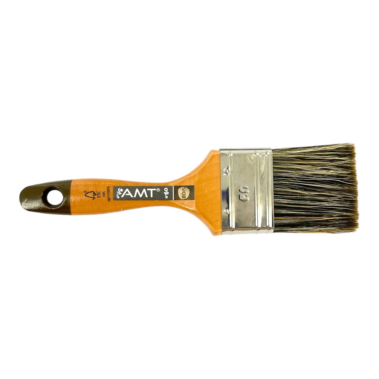 Pinceau - Plat - Spécial surfaces en bois - N°60 - 6 cm largeur - Manche en bois
