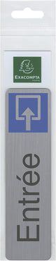 Plaque adhésive - Entrée - Avec pictogramme - Imitation alu - 16,5x4,4cm - Signalétique