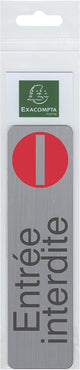 Plaque adhésive - Entrée interdite - Imitation alu - 16,5x4,4cm - Signalétique
