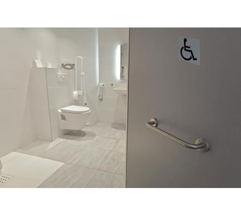 Plaque adhésive - Handicapés - 7,5x7,5cm - Imitation alu - Signalétique