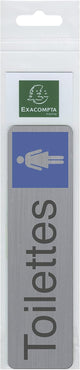 Plaque adhésive - Toilettes femme - Imitation alu - 16,5x4,4cm - Signalétique