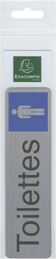 Plaque adhésive - Toilettes homme - Imitation alu - 16,5x4,4cm - Signalétique