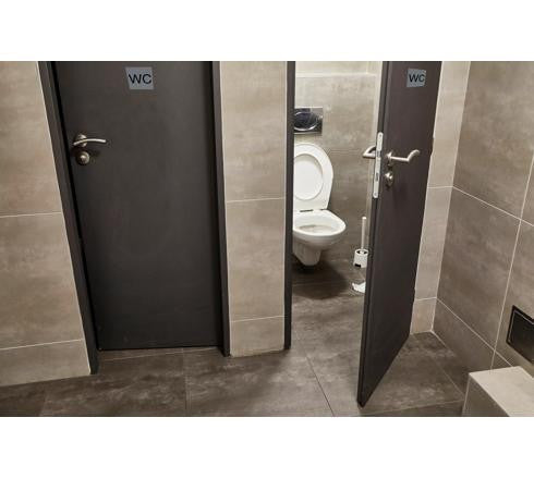 Plaque adhésive - Toilettes - WC - 7,5x7,5cm - Imitation alu - Signalétique
