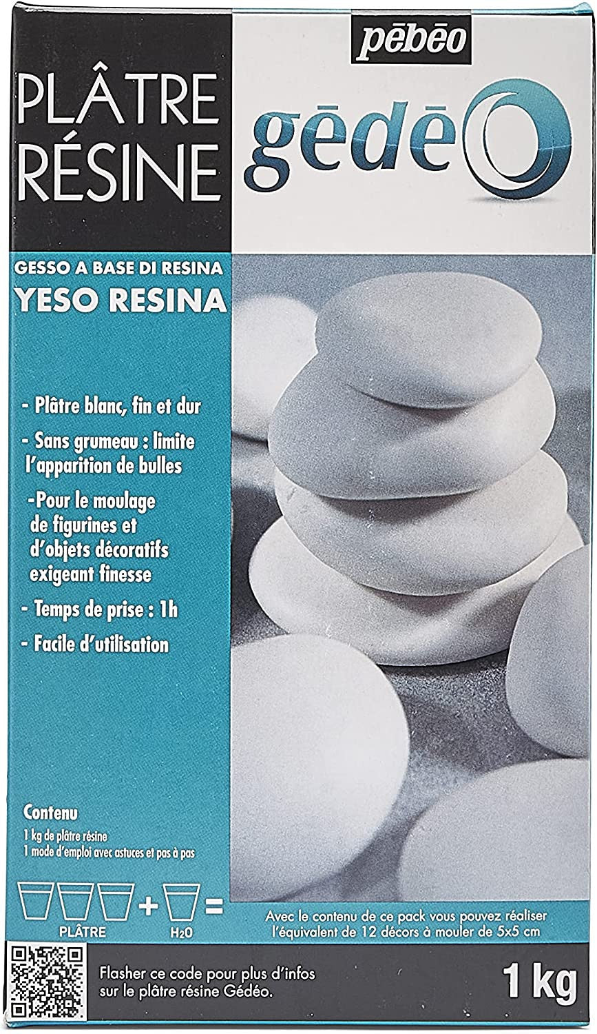 Plâtre pour moulage et coulage - Blanc - Prise rapide - 1kg - Gédéo - Pébéo