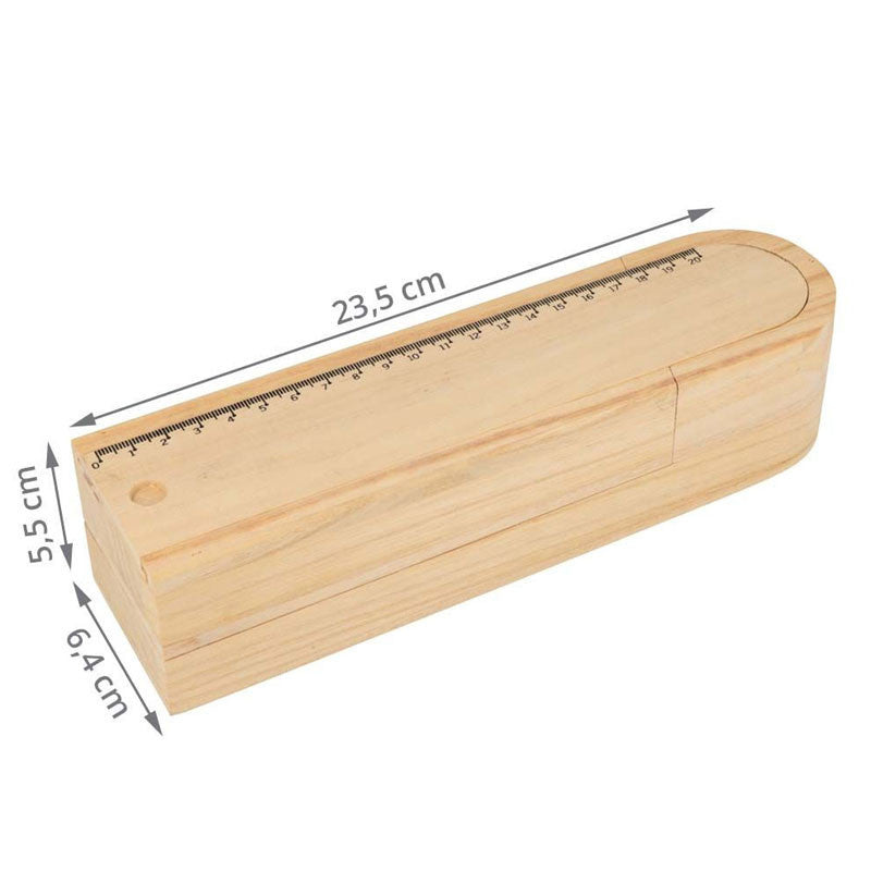 Plumier - 2 compartiments - En bois - 23,5x6,5cm - A personnaliser