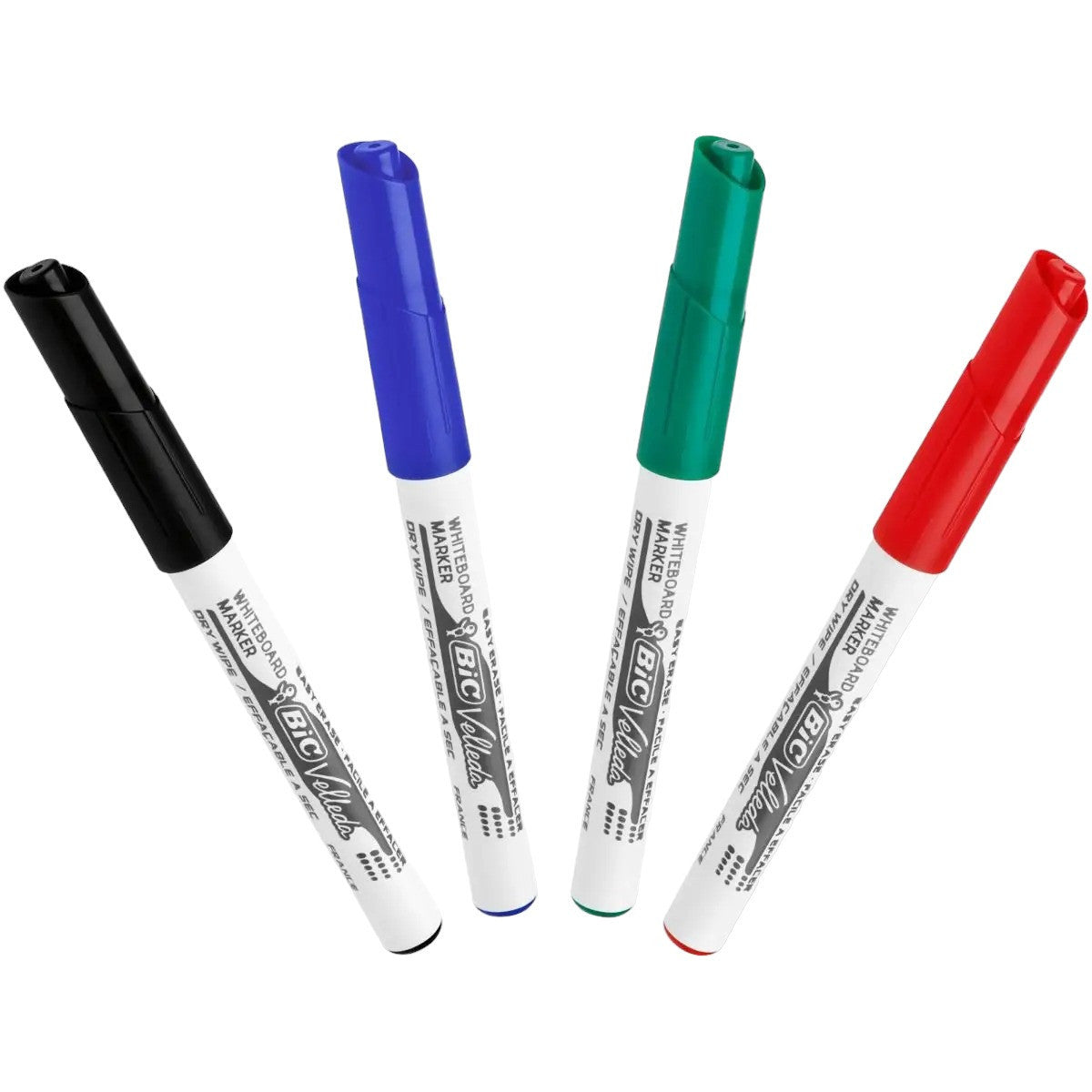Pochette de 4 marqueurs effaçables - Velleda 1741 - Assortiment - Bic