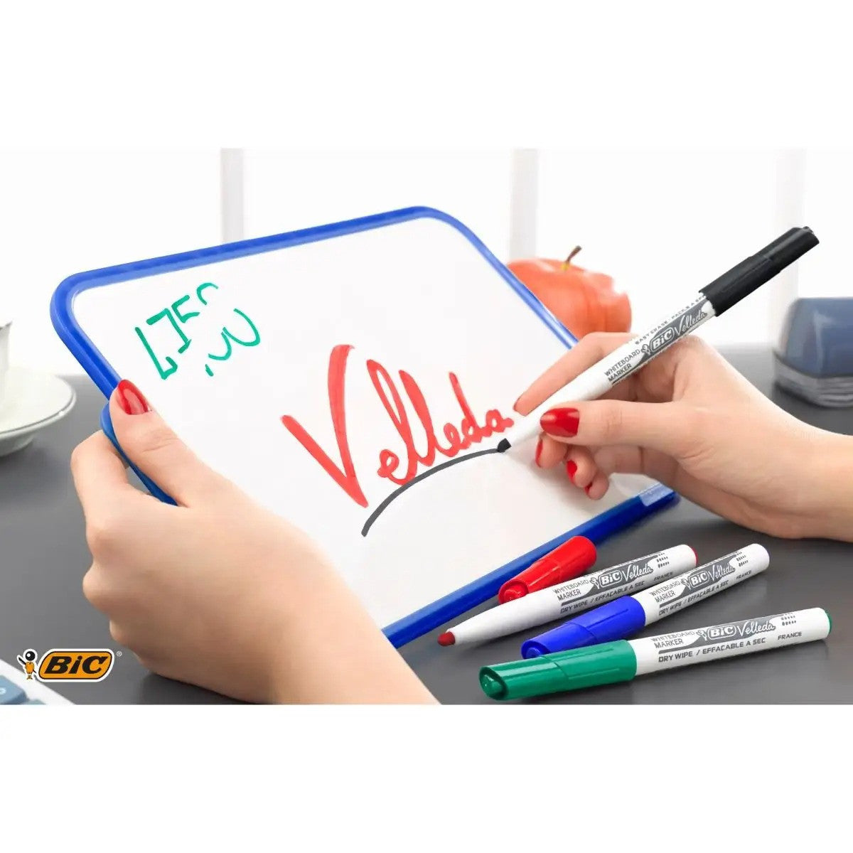 Pochette de 4 marqueurs effaçables - Velleda 1741 - Assortiment - Bic