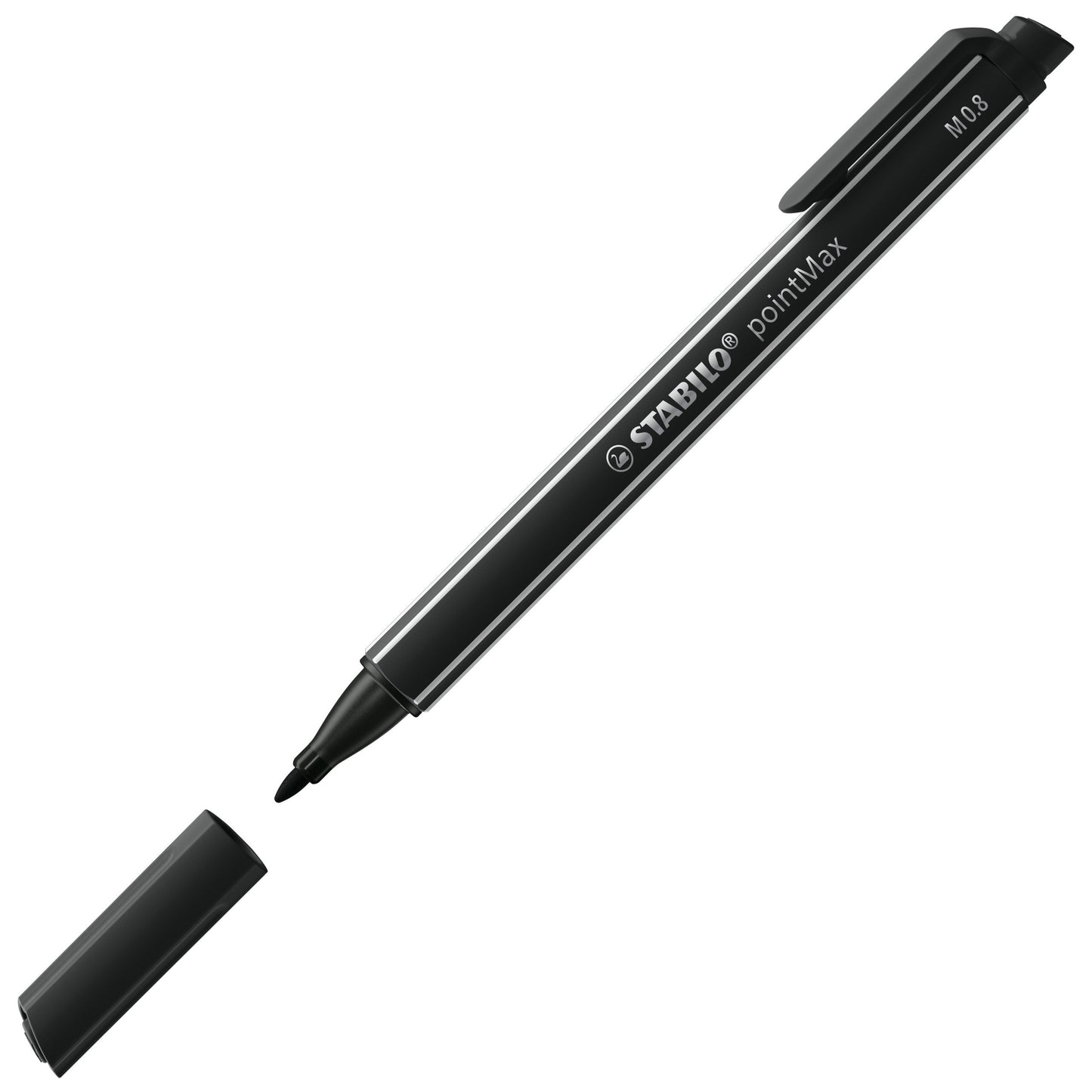 Pochette de 4 stylos-feutres STABILO pointMax - pointe moyenne - noir