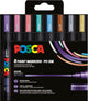 Pochette 8 marqueurs POSCA - PC5M - Couleurs métalliques - Pointe moyenne