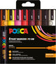 Pochette 8 marqueurs POSCA - PC5M - Couleurs chaudes - Pointe moyenne