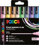 Pochette 8 marqueurs POSCA - PC5M - Couleurs pastel - Pointe moyenne