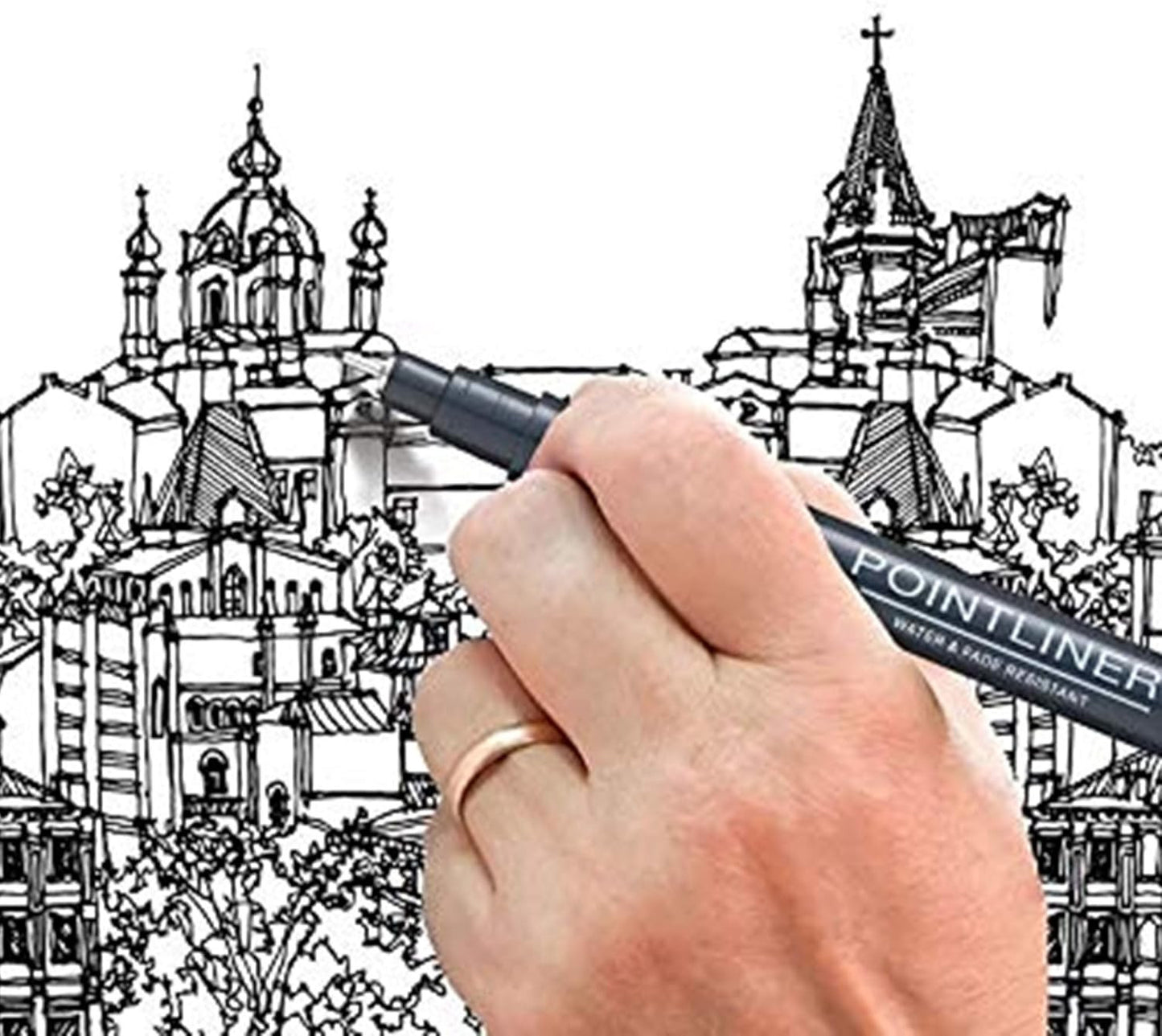 Pochette de 5 feutres de dessin - Pointliner - Dessin et écriture - Assortiment - Pentel Arts