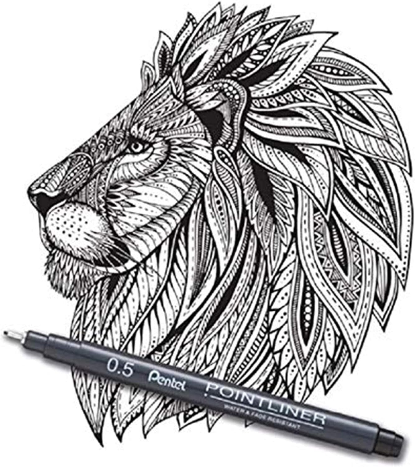 Pochette de 5 feutres de dessin - Pointliner - Dessin et écriture - Assortiment - Pentel Arts