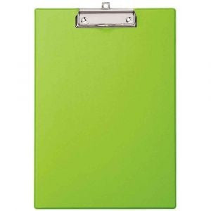 Porte-bloc - Pour documents A4 - Avec rabat - Clip métal noir - PVC - Vert