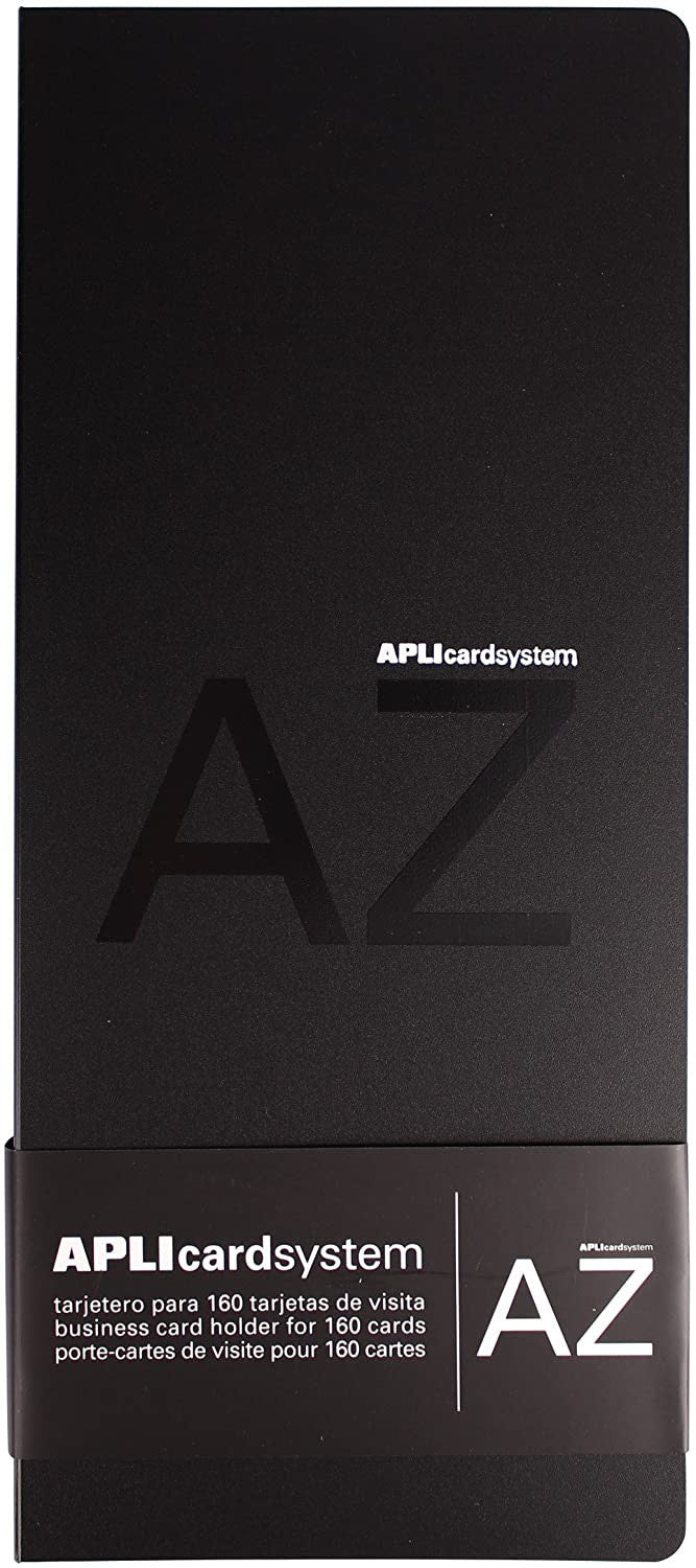 Porte-cartes de visite noir 160 cartes 120x275mm Apli
