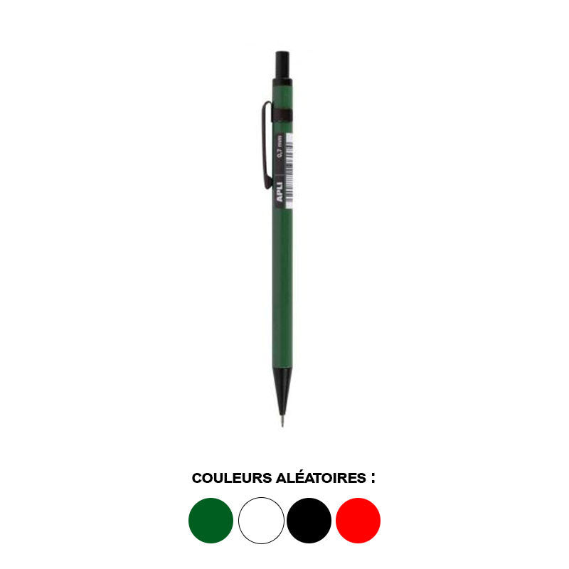Porte-mines - 0,7mm - Rétractable - Rechargeable - Corps métal - Apli