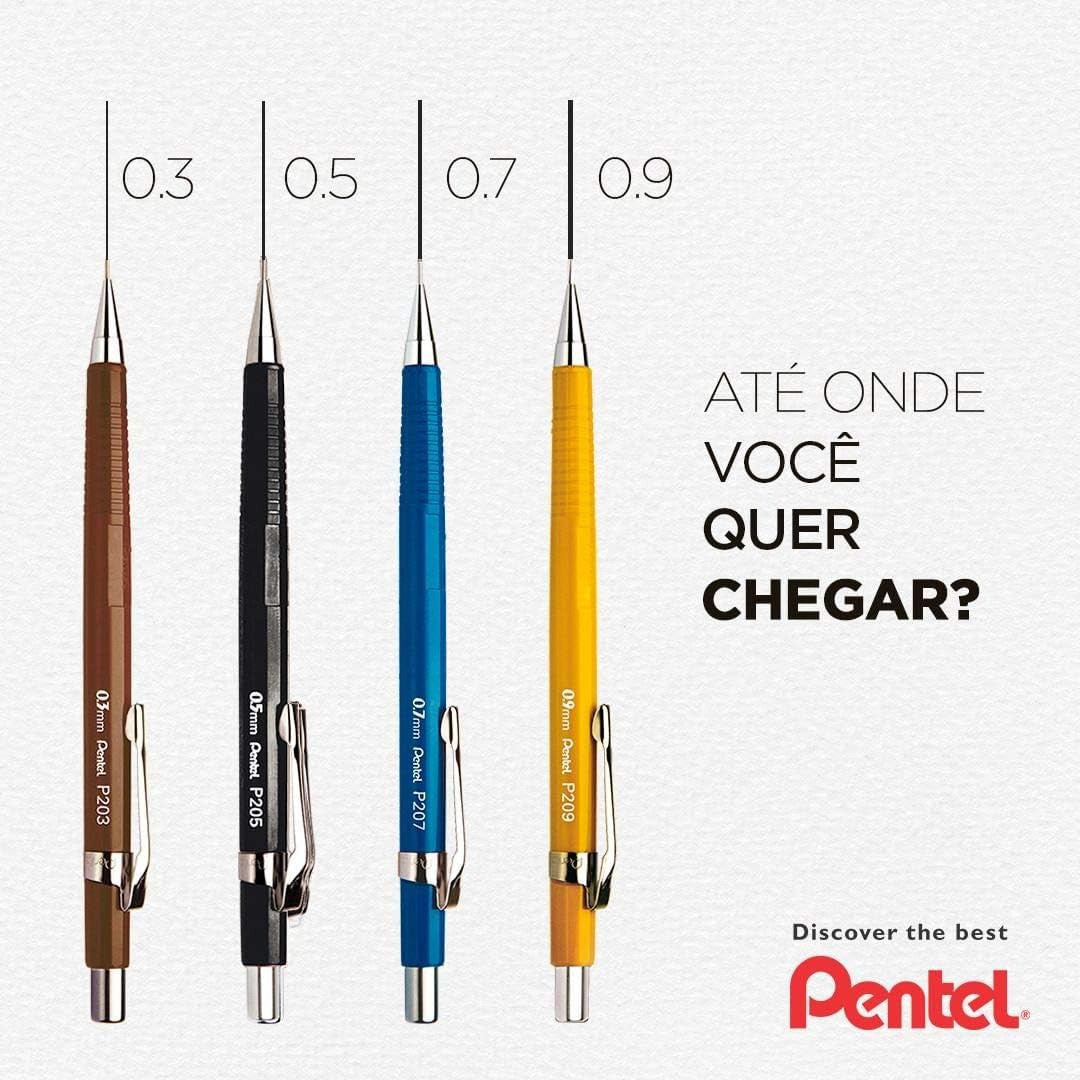 Porte-mines - Jaune - Rechargeable - Mine 0.9mm - Pentel - P209