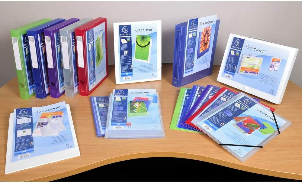 Porte-vues - 60 vues - 30 pochettes - Couverture personnalisable - Blanc - Exacompta