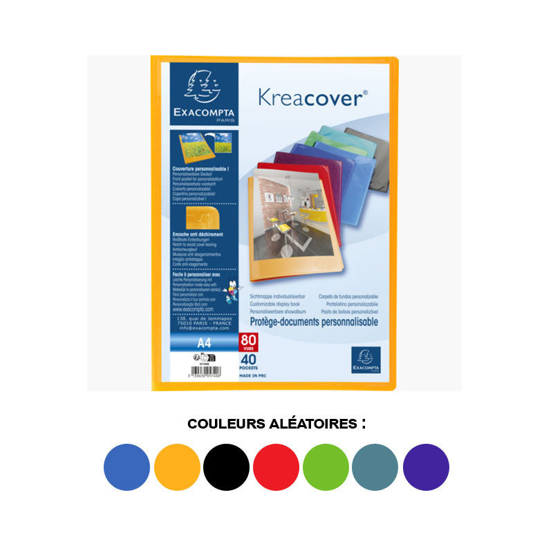 Porte-vues - Lutin - 80 vues - Couverture personnalisable - Polypro - A4