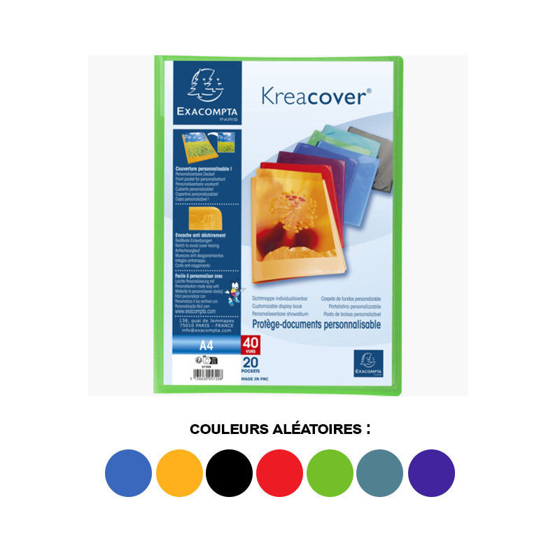 Porte-vues - Lutin - 40 vues - Couverture personnalisable - Polypro - A4