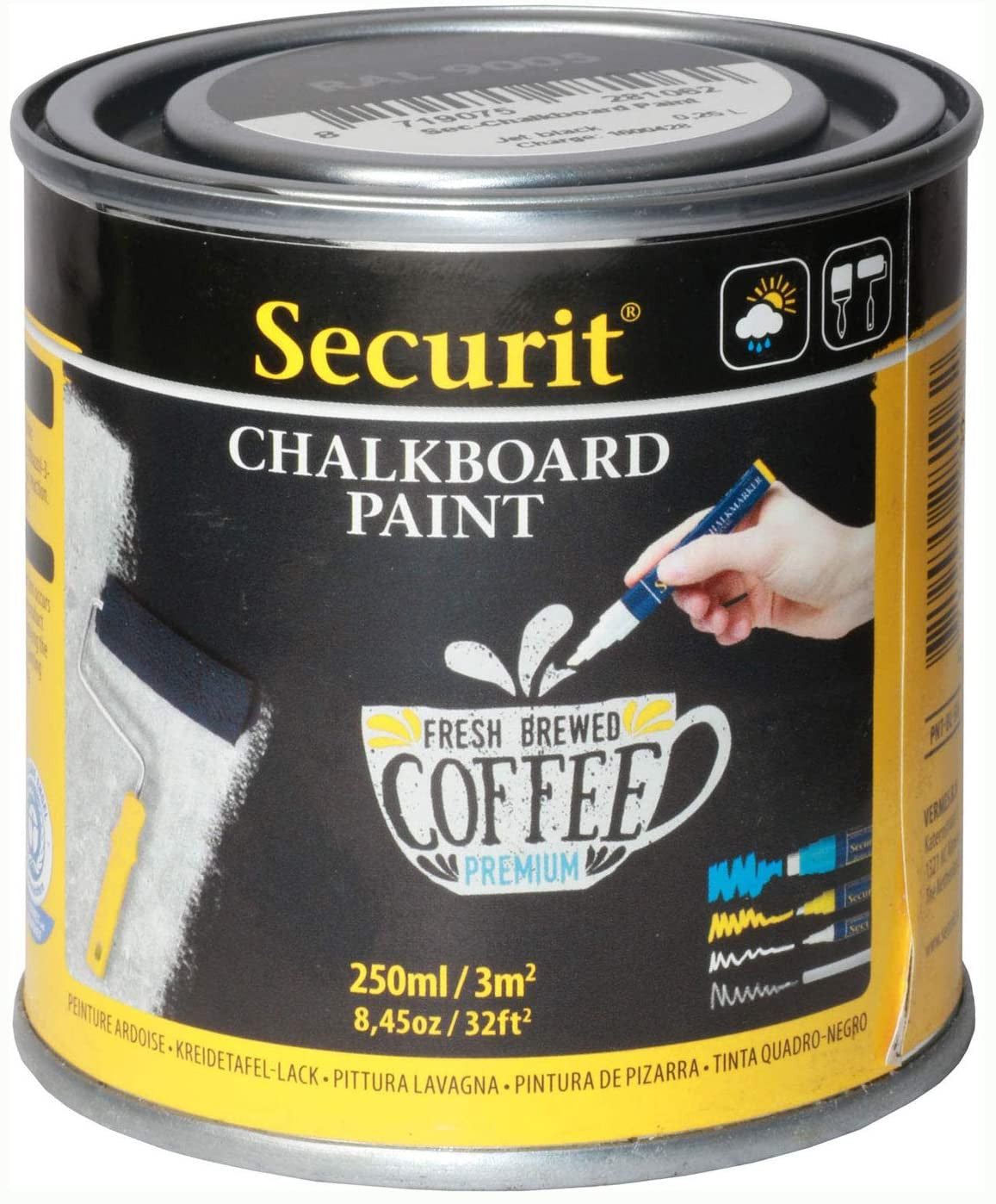 Pot De Peinture Ardoise - Noir - 250Ml - Securit
