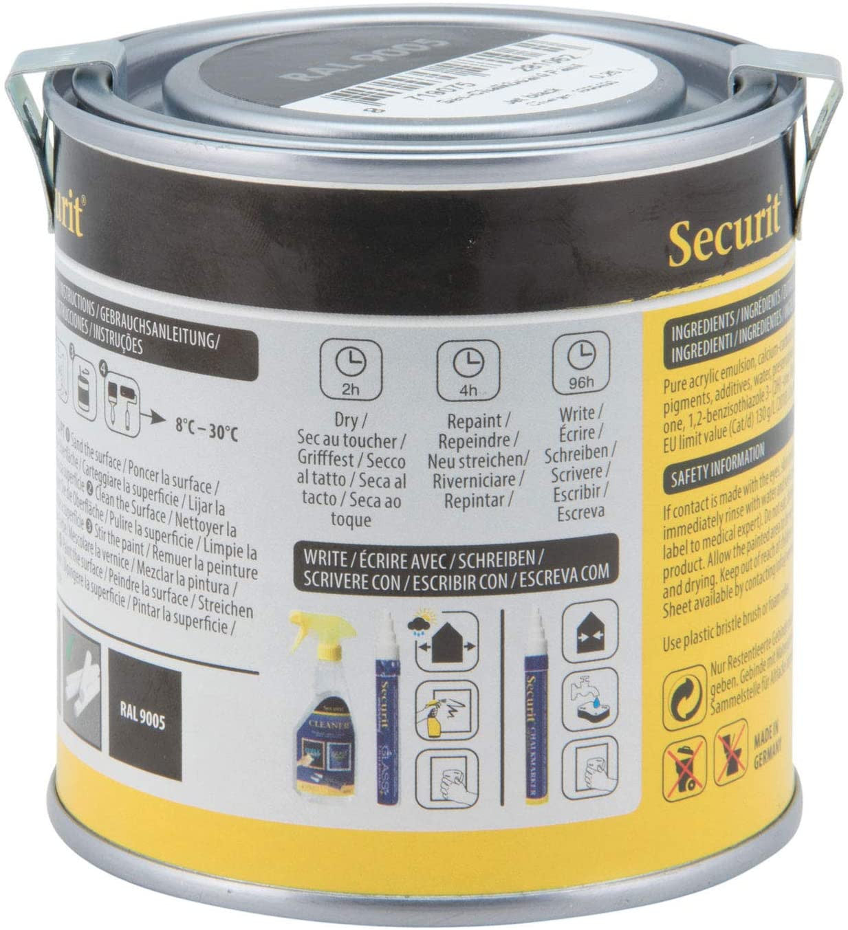 Pot De Peinture Ardoise - Noir - 250Ml - Securit